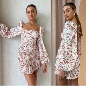 Acler Womens Dress Size US 4/AU 8 Mannock Terrazzo Gathered Pleated Satin Mini N